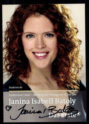 Janina Isabell Batoly Verbotene Liebe Autogrammkarte Original ## BC 51990