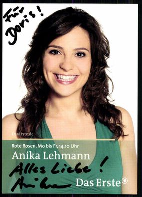 Anika Lehmann Rote Rosen Autogrammkarte Original Signiert## BC 3754