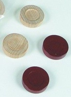 Backgammon Steine Holz braun / natur 28 mm