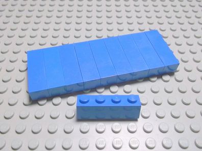Lego 10 Basic Steine 1x4 hoch blau Nummer 3010 haben Kratzer