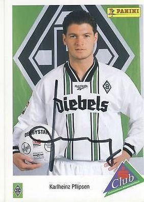 Karlheinz Pflipsen Bor. M`Gladbach 1996-97 Autogrammkarte + A 68751
