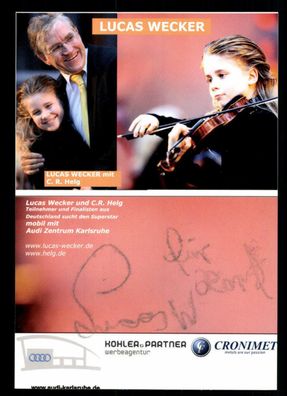 Lucas Wecker Autogrammkarte Original Signiert ## BC 47058