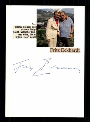 Fritz Eckhardt Original Signiert ## BC 167997