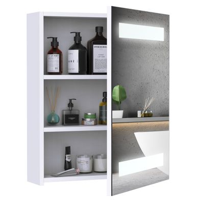 HOMCOM LED Spiegelschrank Lichtspiegel Badspiegel Badschrank Badezimmerspiegel 15W