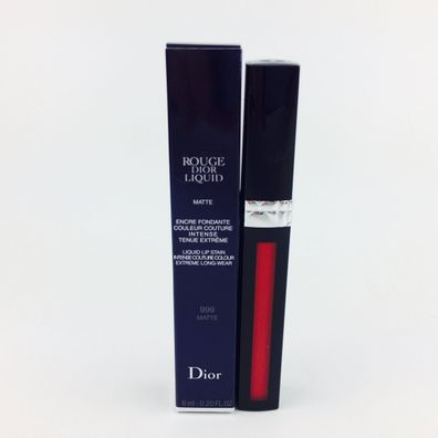 Dior Rouge Liquid Lip Stain Intense Couture Colour Lipstick Lippenstift 999 Matte 6ml
