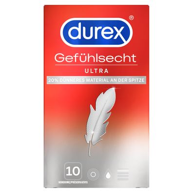 Durex Gefühlsecht Ultra Kondome Präservative Verhütung Empfängnisschutz 10 Stück