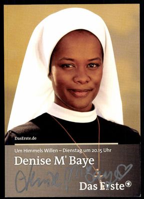 Denise M`Baye Um Himmels Willen Autogrammkarte Original Signiert## BC 1749