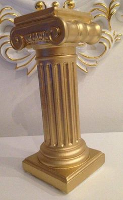 Säule Mini Sockel in gold Hand bemalt Dekoration Süß Hingucker Antik römisch