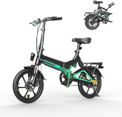 Elektrofahrräder, 16-Zoll-Faltrad aus Magnesiumlegierung, 25km/ h LED-Vorderlicht