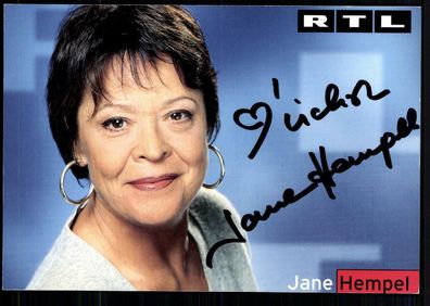 Jane Hempel RTL Autogrammkarte Original Signiert ## BC 24585