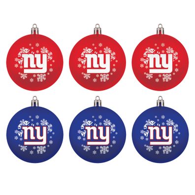 NFL New York Giants NY Baumkugeln 6-teiliges Ornament Set Weihnachtsbaum Kugeln