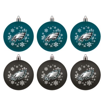 NFL Philadelphia Eagles Baumkugeln 6-teiliges Ornament Set Weihnachtsbaum Kugeln