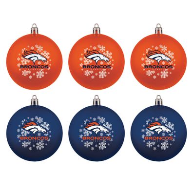 NFL Denver Broncos Baumkugeln 6-teiliges Ornament Set Weihnachtsbaum Kugeln