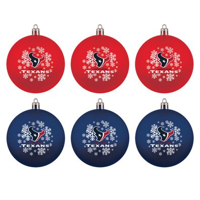 NFL Houston Texans Baumkugeln 6-teiliges Ornament Set Weihnachtsbaum Kugeln