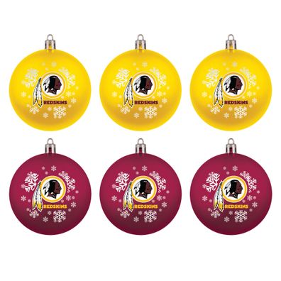 NFL Washington Redskins Baumkugeln 6-teiliges Ornament Set Weihnachtsbaum Kugel