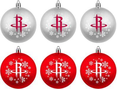 NBA Houston Rockets Baumkugeln 6-teiliges Ornament Set Weihnachtsbaum Kugel