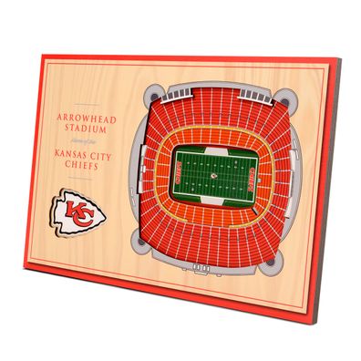 NFL Kansas City Chiefs Stadium 3D Wandbild Desktop Holzschild