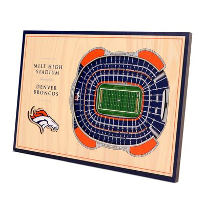 NFL Denver Broncos Stadium 3D Wandbild Desktop Holzschild