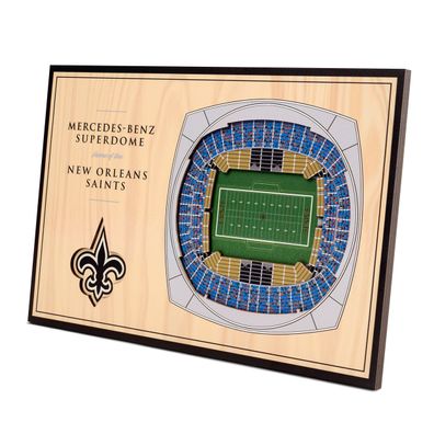 NFL New Orleans Saints Stadium 3D Wandbild Desktop Holzschild