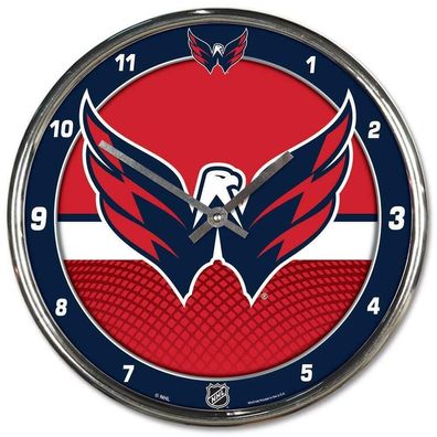 NHL Washington Capitals Wanduhr Wall Clock Chrome Eishockey