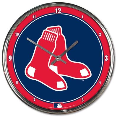 MLB Boston Red Sox Wanduhr Wall Clock Chrome Uhr Baseball