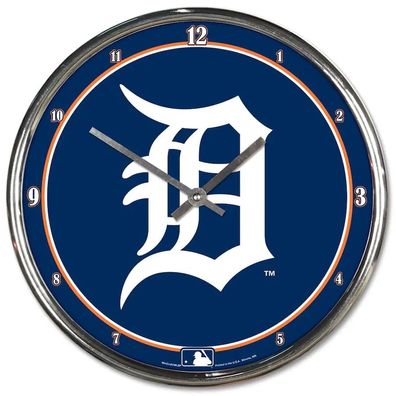 MLB Detroit Tigers Wanduhr Wall Clock Chrome Uhr Baseball