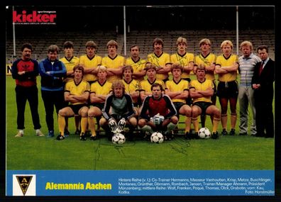 Kicker Mannschaftsbild Alemannia Aachen 1983-84 13x Original Signiert # G 31764