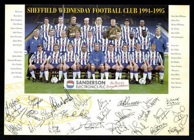 Original Mannschaftskarte Sheffield Wednesday 1994-95 # BC G 31802