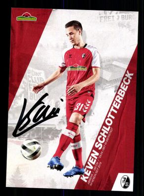 Kevin Schlotterbeck Autogrammkarte SC Freiburg 2020-21 Original Signiert