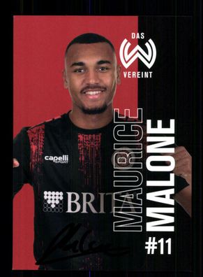 Maurice Malone Autogrammkarte SV Wehen Wiesbaden 2020-21 Original Signiert