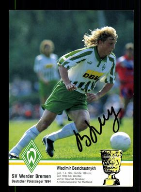Wladimir Bestchastnykh Autogrammkarte Werder Bremen 1994-95 Original Signiert