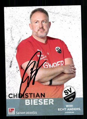 Christian Bieser Autogrammkarte SV Sandhausen 2020-21 Original Signiert