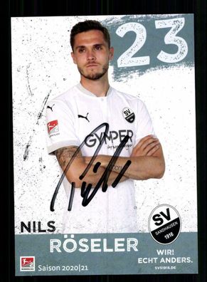 Nils Röseler Autogrammkarte SV Sandhausen 2020-21 Original Signiert