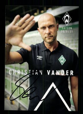 Christian Vander Autogrammkarte Werder Bremen 2020-21 Original Signiert