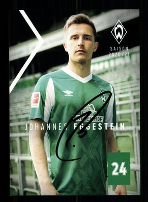 Johannes Eggestein Autogrammkarte Werder Bremen 2020-21 Original Signiert