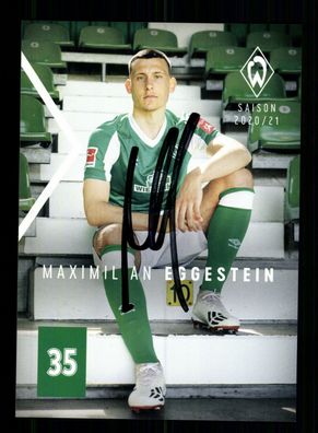 Maximilian Eggestein Autogrammkarte Werder Bremen 2020-21 Original Signiert