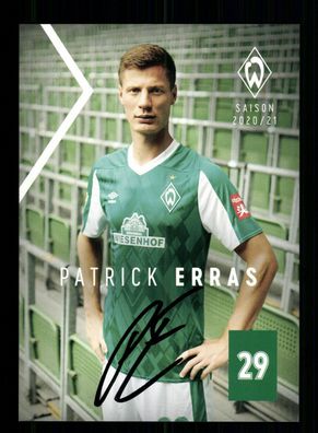 Patrick Erras Autogrammkarte Werder Bremen 2020-21 Original Signiert