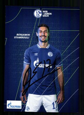 Benjamin Stambouli Autogrammkarte FC Schalke 04 2020-21 Original Signiert