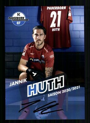 Jannik Huth Autogrammkarte SC Paderborn 2020-21 Original Signiert