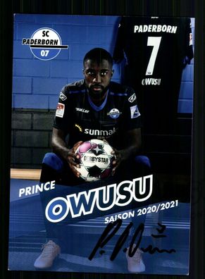 Prince Owusu Autogrammkarte SC Paderborn 2020-21 Original Signiert