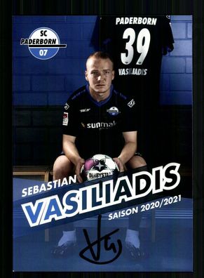 Sebastian Vasiliadis Autogrammkarte SC Paderborn 2020-21 Original Signiert