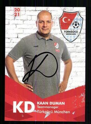 Kaan Duman Autogrammkarte Türkgücü München 2020-21 Original Signiert
