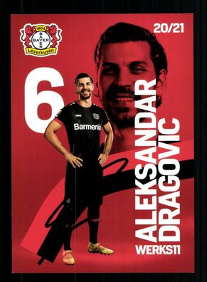 Aleksandar Dragovic Autogrammkarte Bayer Leverkusen 2020-21 Original Signiert