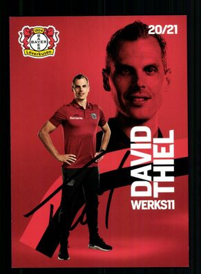 David Thiel Autogrammkarte Bayer Leverkusen 2020-21 Original Signiert