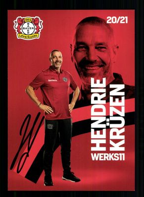 Hendrie Krüzen Autogrammkarte Bayer Leverkusen 2020-21 Original Signiert