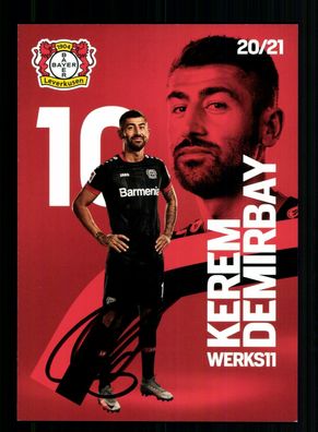 Kerem Demirbay Autogrammkarte Bayer Leverkusen 2020-21 Original Signiert