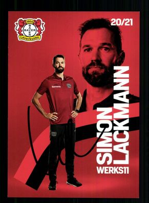 Simon Lackmann Autogrammkarte Bayer Leverkusen 2020-21 Original Signiert