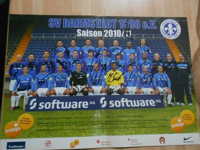 Original Mannschaftsposter SV Darmstadt 2010-11 25x Original Signiert # G 31661