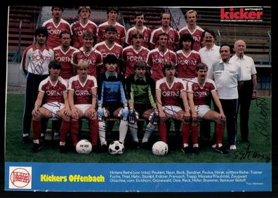 Kicker Mannschaftsbild Kickers Offenbach 1984-85 17x Original Signiert # G 31757