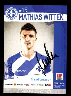 Mathias Wittek Autogrammkarte SV Darmstadt 2020-21 Original Signiert